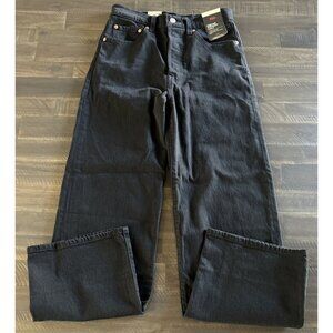 Levi's Womens Black Dark Wash High Rise Ribcage Straight Ankle Jeans Size 27 NWT